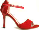 Neo Tango - Red Suede  with Red Trim