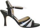 Neo Tango - Textured Black Leather with White Trim