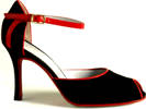 Neo <b>Tango</b> - Black Suede  with Red Trim