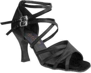 argentine tango shoes-VF 1662B-Black Satin