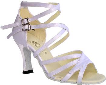 argentine tango shoes-VF 1662B-White Satin