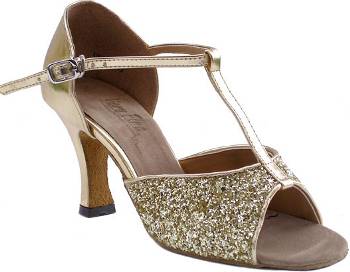 argentine tango shoes-Model VF 5004-Gold Sparkle