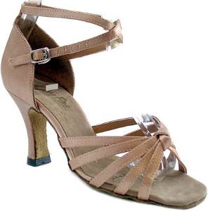 argentine tango shoes-Model VF 6005-Brown Satin