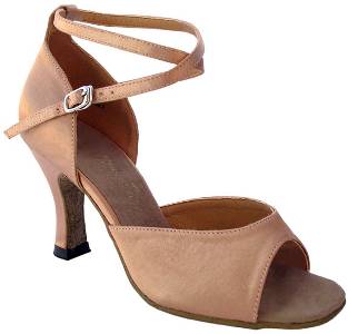 argentine tango shoes-Model VF 6012-Brown Satin