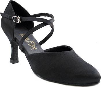 argentine tango shoes-VF 9691-Black Satin