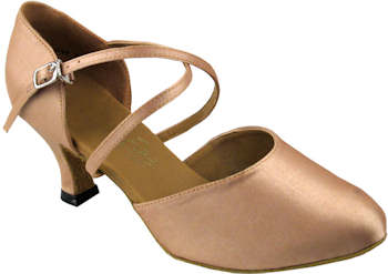 argentine tango shoes-VF 9691-Light Brown Satin