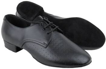 argentine tango shoes-Model VF C916103-Black Perforated Leather
