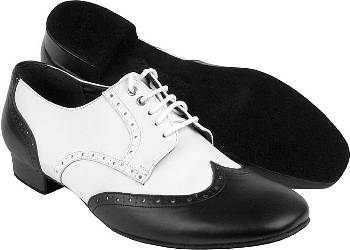 argentine tango shoe-Model VF PP301-Black & White Leather