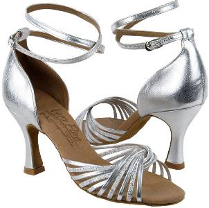 argentine tango shoe-VF S1001-Silver Scale & Silver