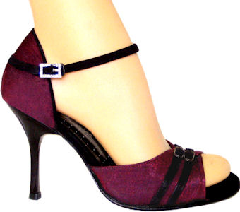 argentine tango shoes-Vida Mia - Lisa (adjustable)-With crystal ankle buckle