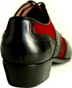argentine tango shoes-Neo Tango - Black Leather  and Burgundy Suede-image 2