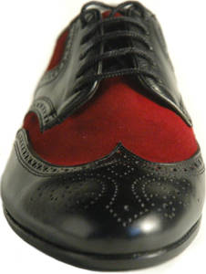 argentine tango shoe-Neo Tango - Black Leather  and Burgundy Suede-image 3