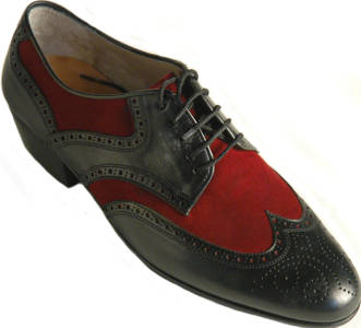 argentine tango shoe-Neo Tango - Black Leather  and Burgundy Suede-image 4
