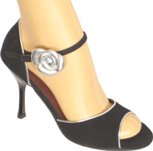 argentine tango shoes-Vida Mia - Gitana-Shoes with OPTIONAL leather flower